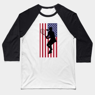 US Open Tennis Silhouette Baseball T-Shirt